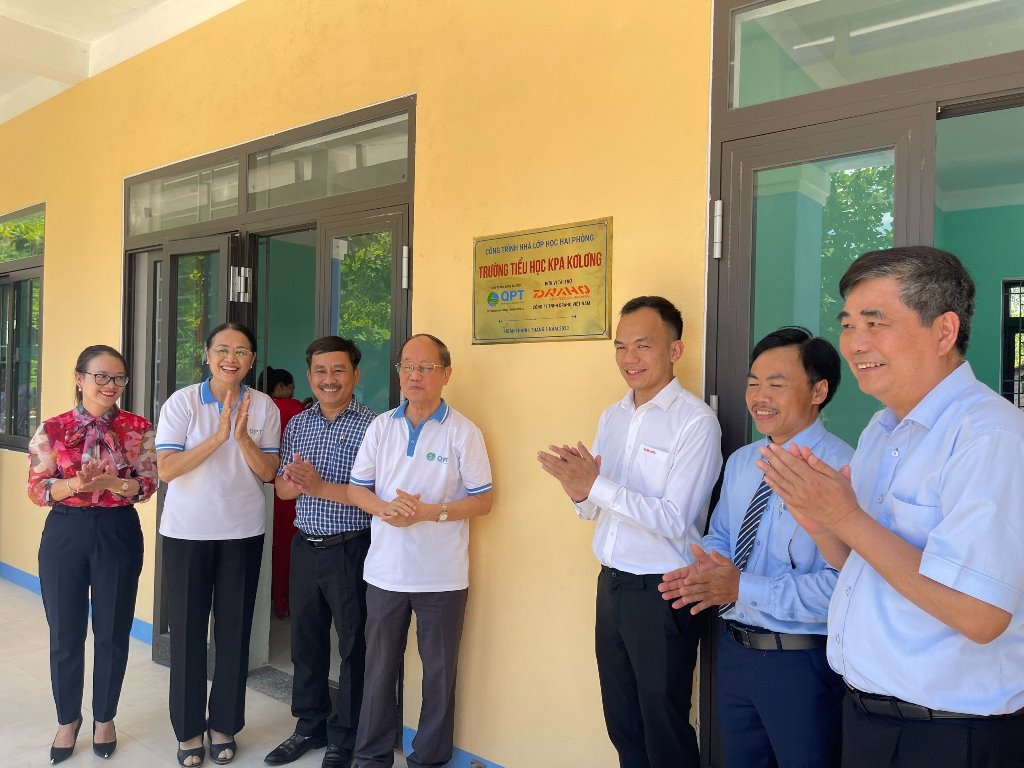 Khánh thành công trình cộng đồng phòng tránh thiên tai tại điểm trường thôn Gia Cao thuộc trường tiểu học Kpa Kơlơng