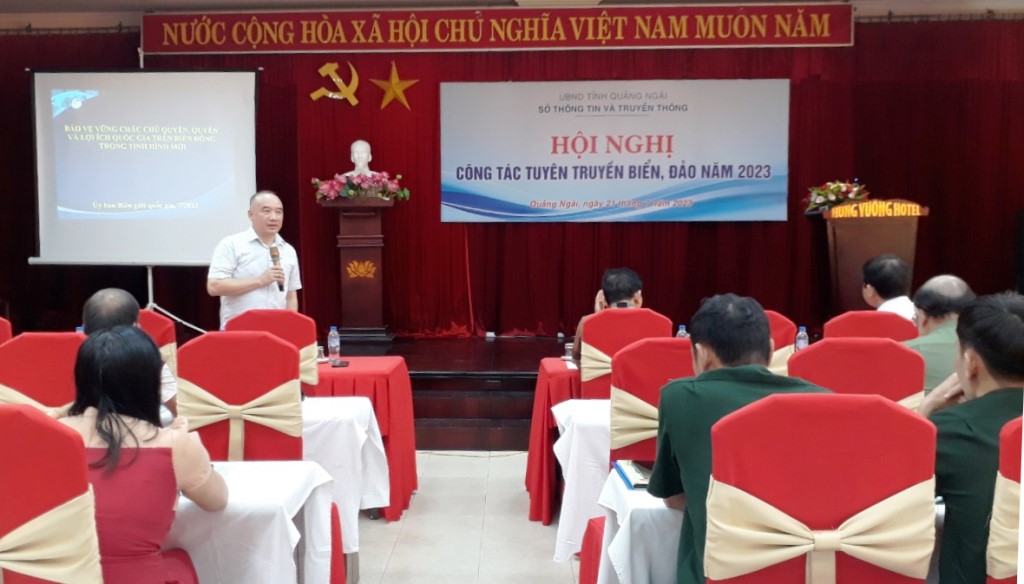 Quang cảnh Hội nghị về công tác tuyền truyền về biển, đảo năm 2023 tại Quảng Ngãi