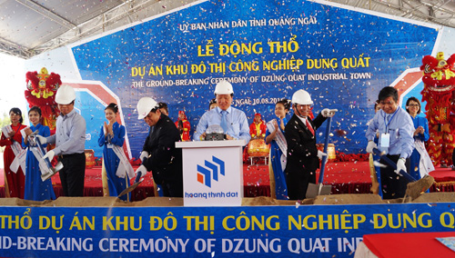 Nghi thức lễ động thổ  dự án Khu đô thị Công nghiệp Dung Quất. 