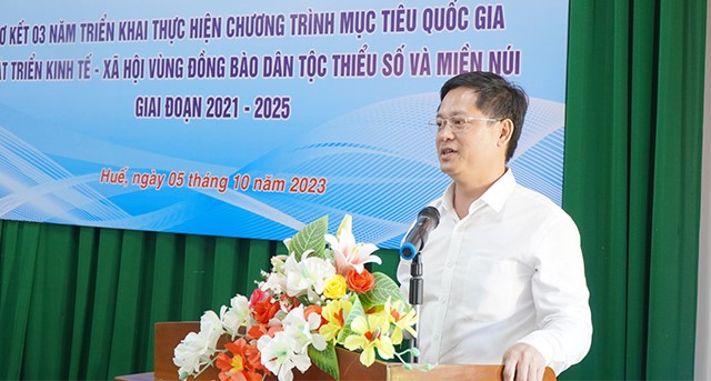 Phó Chủ tịch UBND tỉnh Thừa Thiên- Huế Nguyễn Thanh Bình đề nghị lãnh đạo các địa phương tập trung giải quyết những khó khăn, vướng mắc để thực hiện Chương trình MTQG 1.719 tại các địa phương đúng tiến độ và đạt hiệu quả.