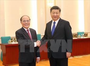 Chủ tịch Quốc hội Nguyễn Sinh Hùng hội kiến Tổng Bí thư, Chủ tịch Trung Quốc