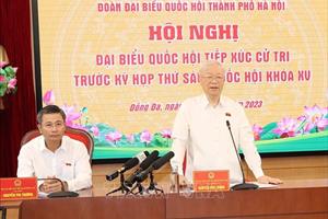 Tổng Bí thư tiếp xúc cử tri Hà Nội trước kỳ họp thứ 6, Quốc hội khóa XV