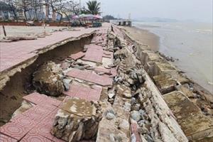 Cửa Lò (Nghệ An): Kè sập, đường sụt lún…, ước thiệt hại 21 tỷ đồng