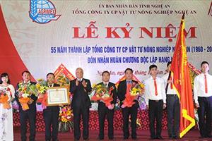Tổng công ty CP Vật tư nông nghiệp Nghệ An đón nhận Huân chương Độc lập hạng Nhất