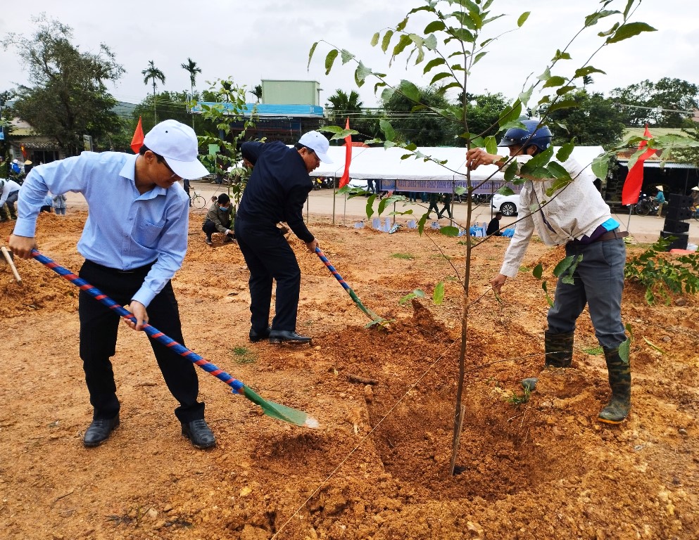 Lãnh đạo huyện Bình Sơn tham gia Tết trồng cây nhân dịp Xuân Quý Mão 2023
