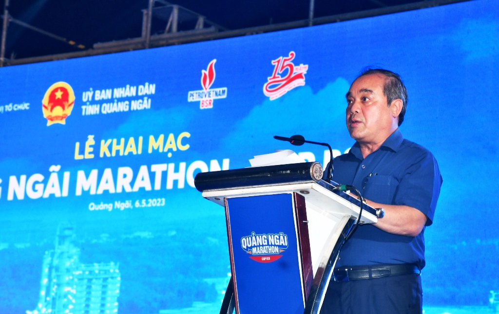 Toàn cảnh buổi khai mạc giải Marathon Quảng Ngãi – Cup BSR 2023