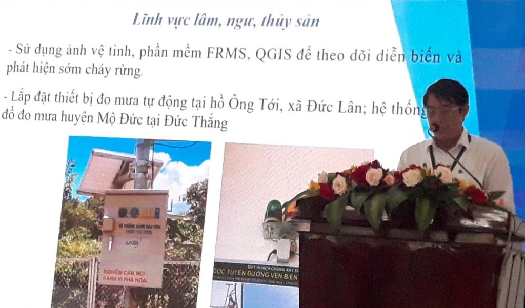 Ông Ngô Văn Thanh, Phó Chủ tịch UBND huyện Mộ Đức chia sẻ về chuyển đổi số trong nông nghiệp của địa phương. 