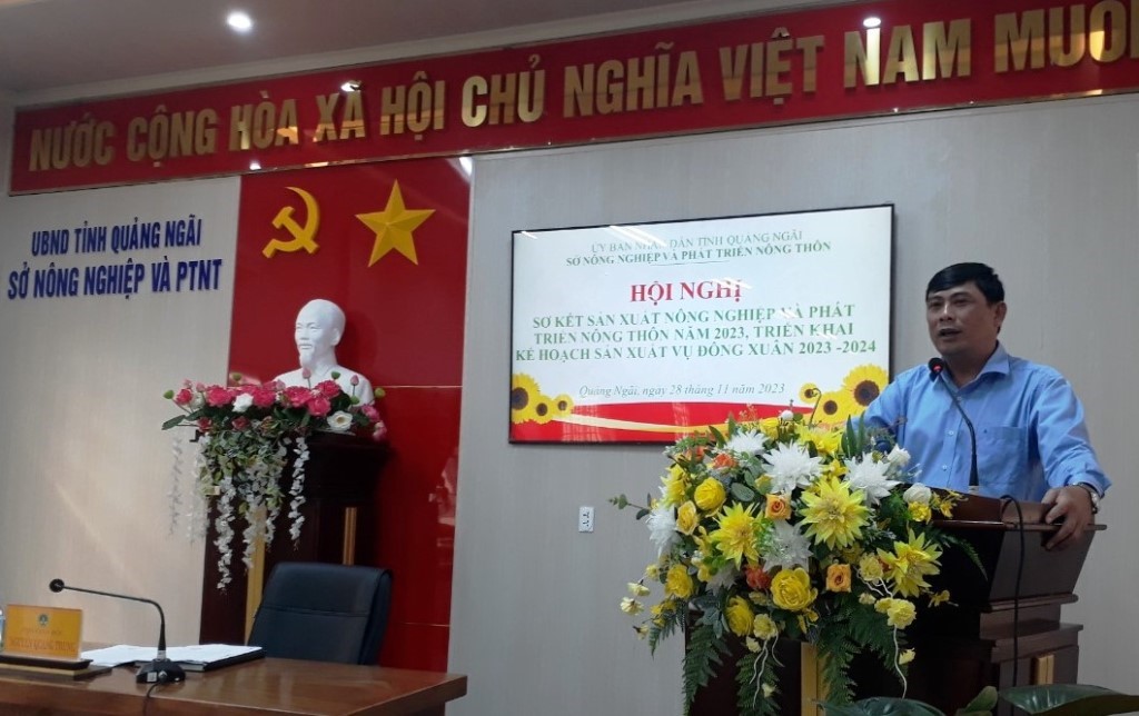 Ông Nguyễn Quang Trung, Phó giám đốc Sở NN&PTNT phát biểu tại Hội nghị