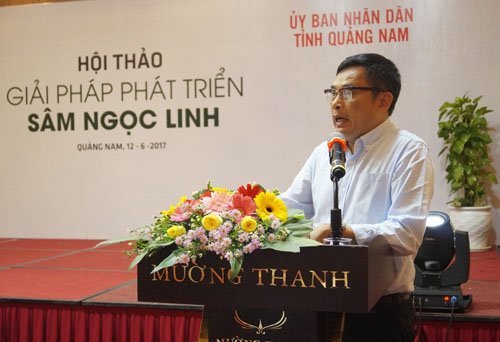 Ông Nguyễn Như Cường, Phó Cục trưởng Cục Trồng trọt tham luận tại hội thảo