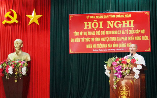  Ông Vũ Đăng Minh, Vụ trưởng Vụ Công tác thanh niên, Giám đốc BQL DA 600 PCT xã phát biểu tại hội nghị.