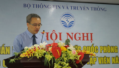 Thứ trưởng Bộ Thông tin và truyền thông Phan Tâm phát biểu khai mạc  hội nghị