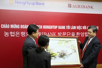 Ngân hàng Nonghyup Bank Hàn Quốc thăm và làm việc với Agribank