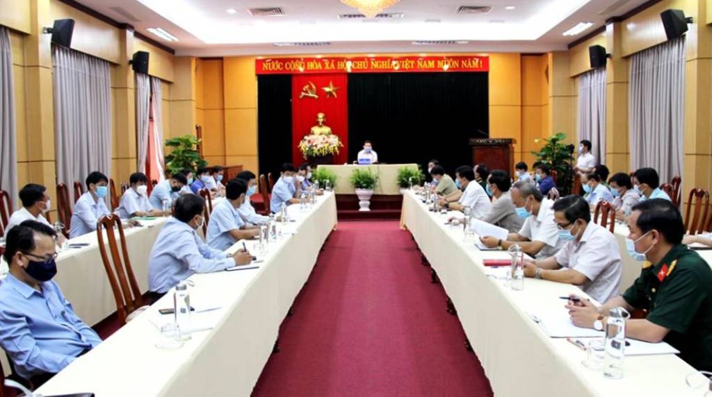 Quang cảnh cuộc họp Ban Chỉ đạo phòng, chống dịch Covid-19 tỉnh Quảng Ngãi (Nguồn: Cổng TTĐT tỉnh Quảng Ngãi).