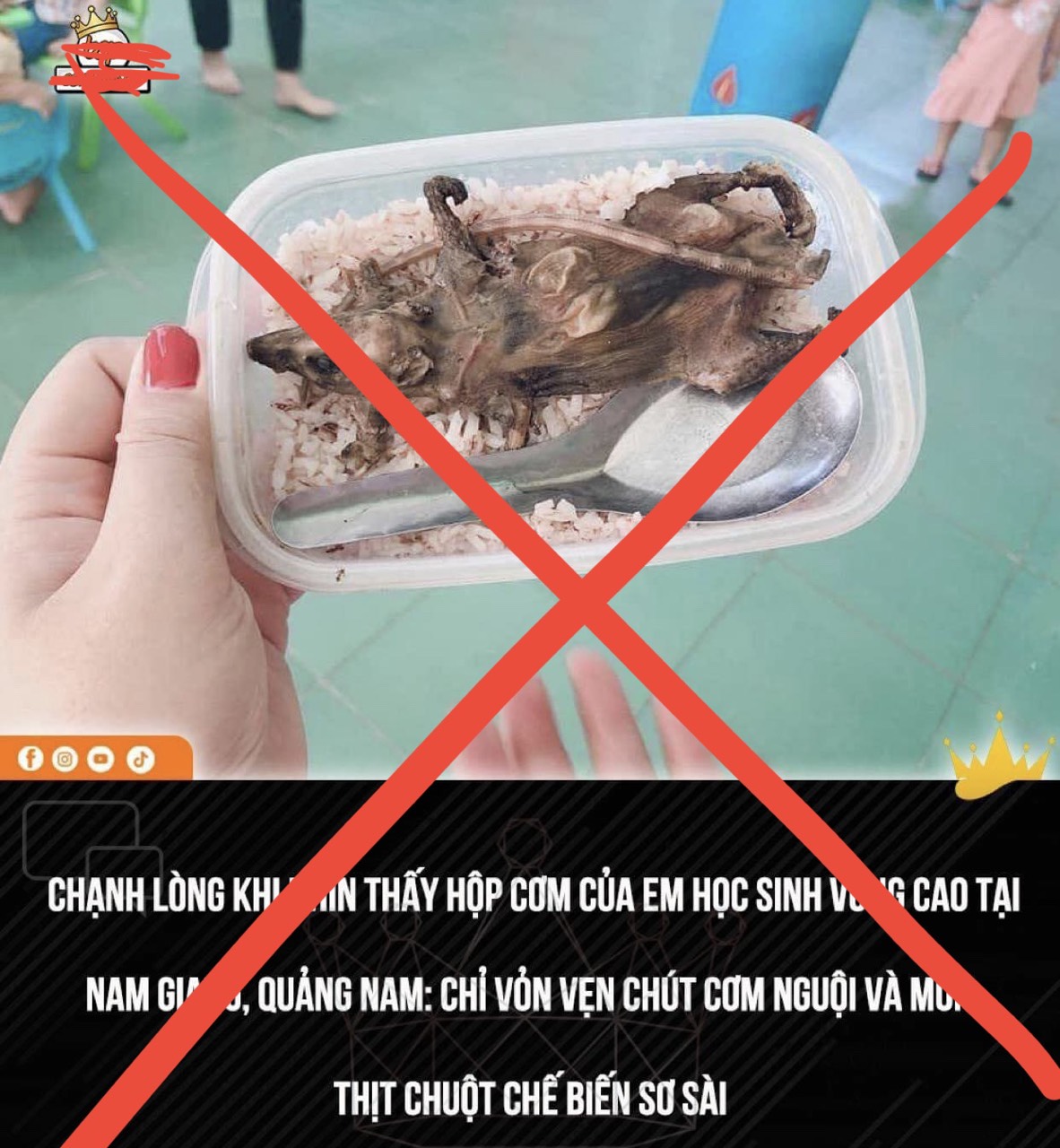 Hình ảnh bữa cơm thịt chuột bị lan truyền trên mạng xã hội
