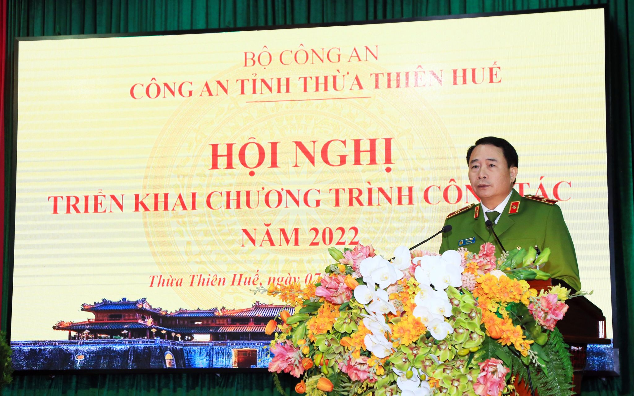 Hội nghị tổng kết công tác năm 2021 và triển khai chương trình công tác năm 2022 của Công an tỉnh Thừa Thiên - Huế.