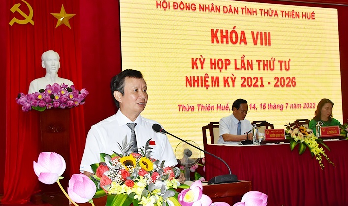 Ông Lê Trường Lưu Bí thư Tỉnh ủy, Chủ tịch HĐND tỉnh Thừa Thiên- Huế phát biểu khai mạc.
