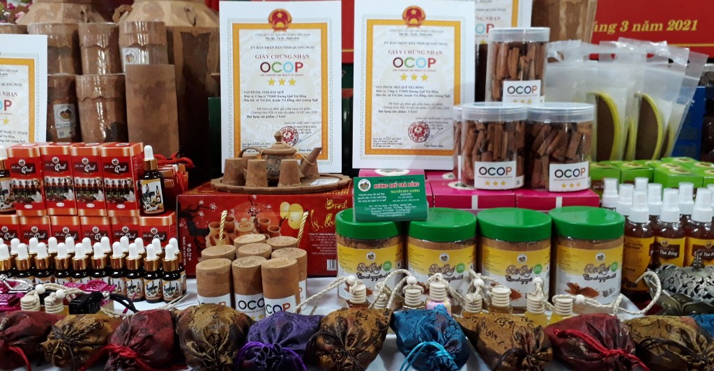 Các sản phẩm từ quế Trà Bồng - sản phẩm OCOP của tỉnh Quảng Ngãi