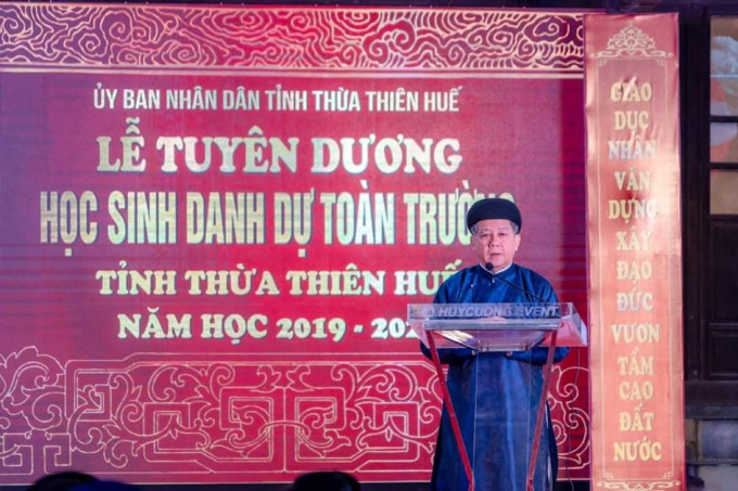 Chủ tịch UBND tỉnh Thừa Thiên - Huế Phan Ngọc Thọ phát biểu tại lễ vinh danh.