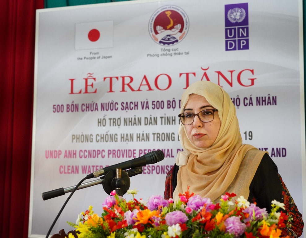 Bà Sitara Syed, Phó trưởng đại diện thường trú của UNDP tại Việt Nam phát biểu tại buổi lễ