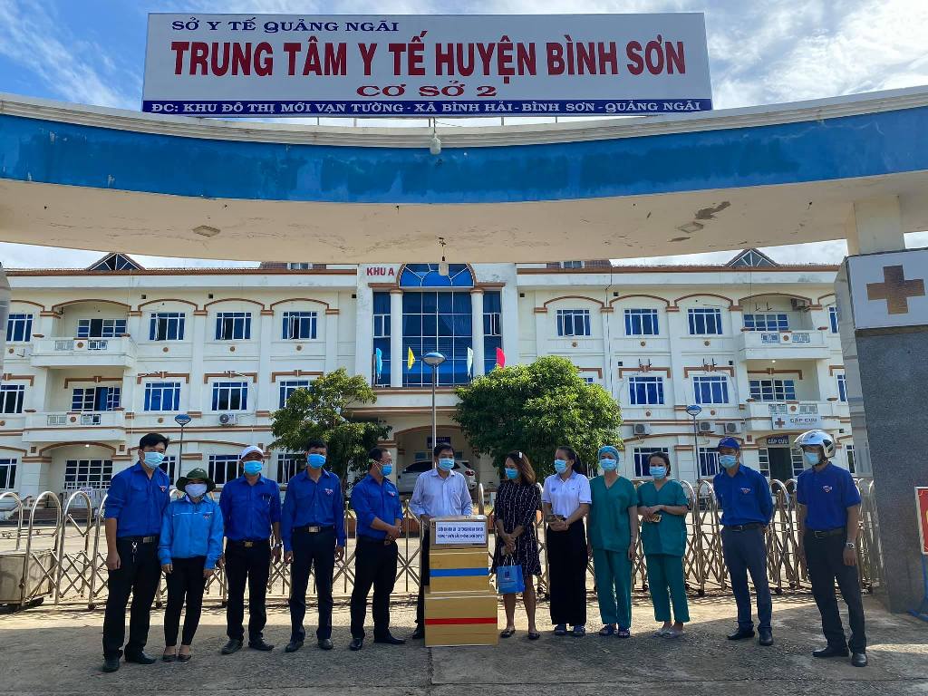 Trung tâm y tế Bình Sơn (Cơ sở 2) – nơi đang điều trị bệnh nhân Covid-19 và thực hiện cách ly tập trung toàn bộ F1