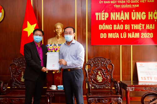 Ông Võ Xuân Ca - Chủ tịch UB MTTQ Việt Nam tỉnh Quảng Nam gửi thư cảm ơn đến Tập đoàn Hưng Thịnh