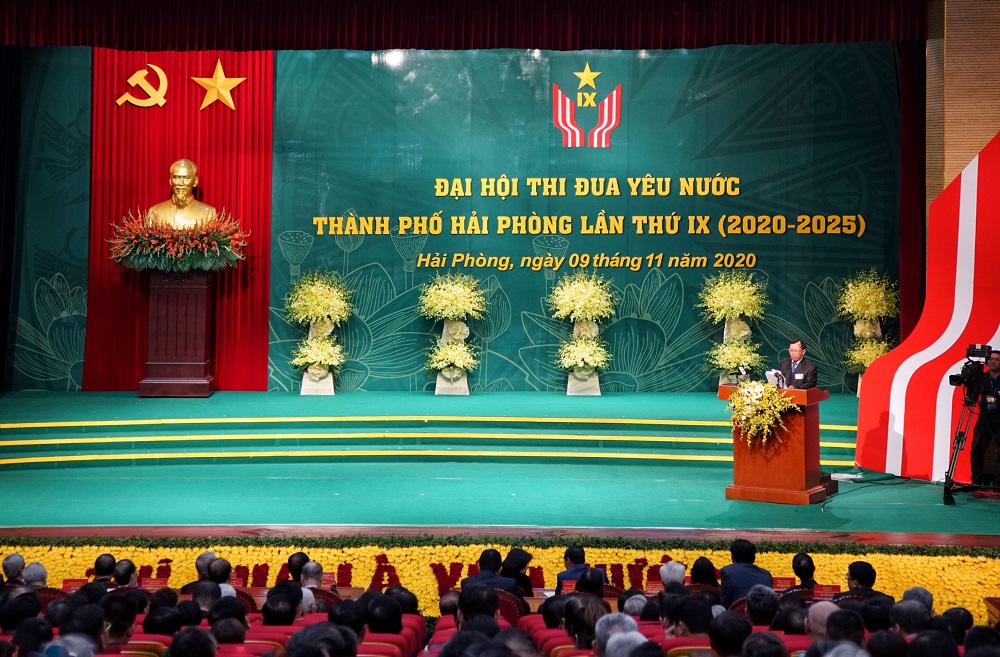 Quang cảnh Đại hội thi đua yêu nước TP. Hải Phòng lần thứ IX (2020-2025).