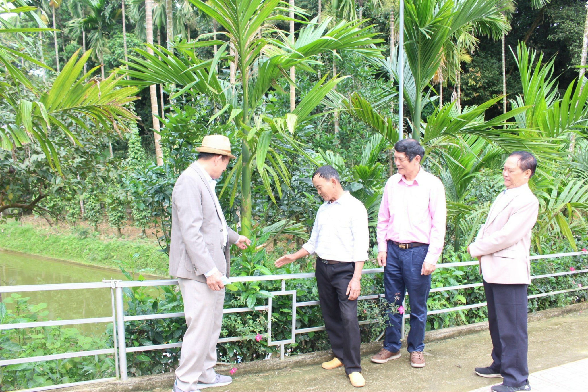 Đoàn tham quan mô hình VAC tổng hợp của gia đình Nguyễn Trọng Dung