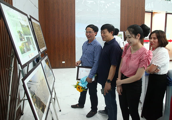 Các tác phẩm trưng bày tại lễ trao giải  thu hút sự quan tâm của đại biểu