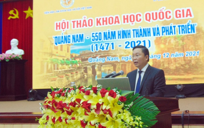 Chủ tịch UBND tỉnh Quảng Nam Lê Trí Thanh phát biểu khai mạc hội thảo.