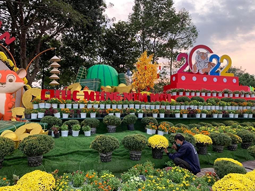 Đường hoa tại huyện Nhơn Trạch, Đồng Nai