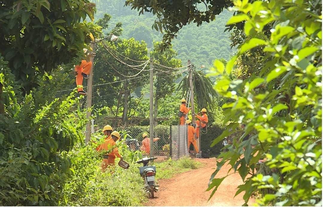 Công nhân PC Đắk Nông nâng cấp, cải tạo lưới điện khu vực nông thôn trên địa bàn tỉnh.