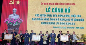 Thanh Hoá công bố 3 huyện đạt chuẩn nông thôn mới