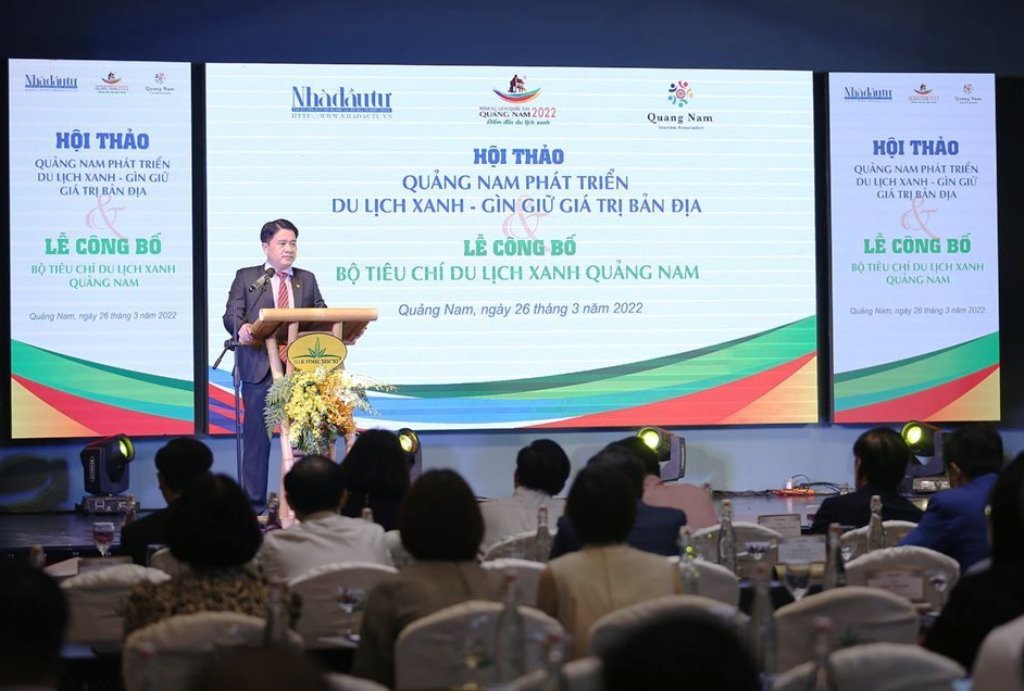 Ông Trần Văn Tân, Phó Chủ tịch UBND tỉnh Quảng Nam phát biểu tại Hội thảo