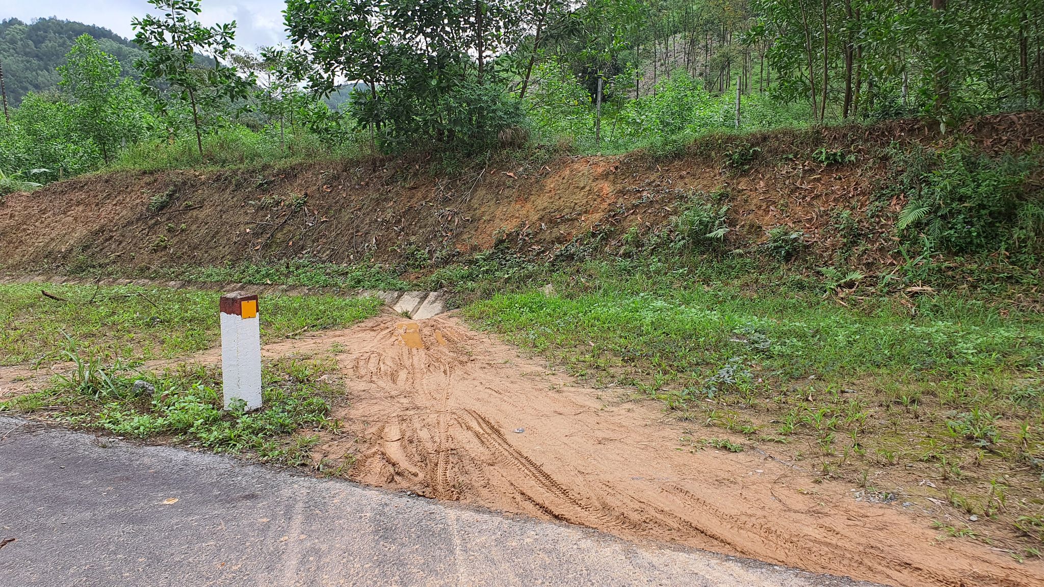 Nhiều đoạn hàng rào bảo vệ của tuyến đường bảo vệ cao tốc La Sơn – Túy Loan đã bị phá dỡ tạo thành lối đi lại.