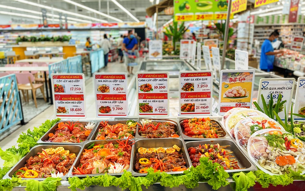 Các sản phẩm thực phẩm tươi sống sơ chế đang được áp dụng khuyến mãi hấp dẫn tại hệ thống đại siêu thị GO!, Big C