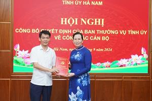 Hà Nam có tân Trưởng Ban Tuyên giáo Tỉnh ủy