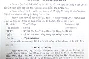 Bị hại đề nghị công an trả tài sản!?