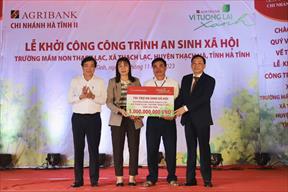 Agribank Chi nhánh Hà Tĩnh II tài trợ 5 tỷ đồng xây dựng Trường mầm non Thạch Lạc