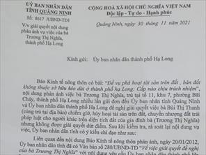 Tỉnh Quảng Ninh yêu cầu UBND TP. Hạ Long báo cáo vụ phá hoại tài sản ở phường Bãi Cháy trước ngày 10/12