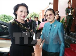 Chủ tịch Quốc hội đến chào Tổng Bí thư, Chủ tịch nước CHDCND Lào