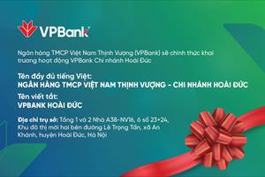 Ngân hàng Việt Nam Thịnh Vượng khai trương Chi nhánh Hoài Đức
