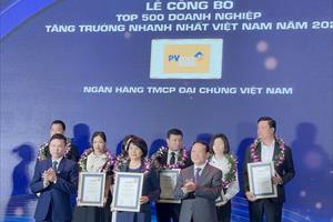 PVcomBank vinh dự trong Top 500 DN tăng trưởng nhanh nhất Việt Nam năm 2021