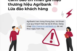 Cảnh báo tin nhắn giả mạo thương hiệu Agribank lừa đảo khách hàng