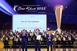 Thẻ Agribank Lộc Việt giành giải thưởng Sao Khuê 2022 