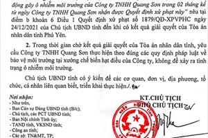 Vụ Công ty TNHH Quang Sơn bị xử phạt vi phạm: Tạm hoãn thực hiện hình thức xử phạt bổ sung