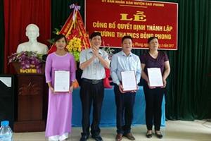 Trường tiểu học và THCS Đông Phong: Khởi đầu hành trình mới