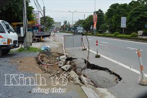 QL 1A đoạn qua thị trấn Diễn Châu (Nghệ An): Vừa đưa vào sử dụng đã hư hỏng!