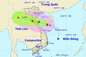 Sáng 17/7, bão số 2 sẽ ở trên đất liền các tỉnh từ Thanh Hóa đến Hà Tĩnh