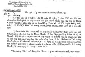 Giải quyết khiếu nại của công dân thành phố Hà Nội