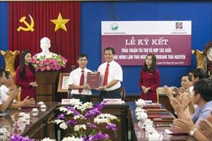 Agribank Thái Nguyên Ký thỏa thuận hợp tác và tài trợ cho giáo dục với Trường ĐH Nông Lâm Thái Nguyên